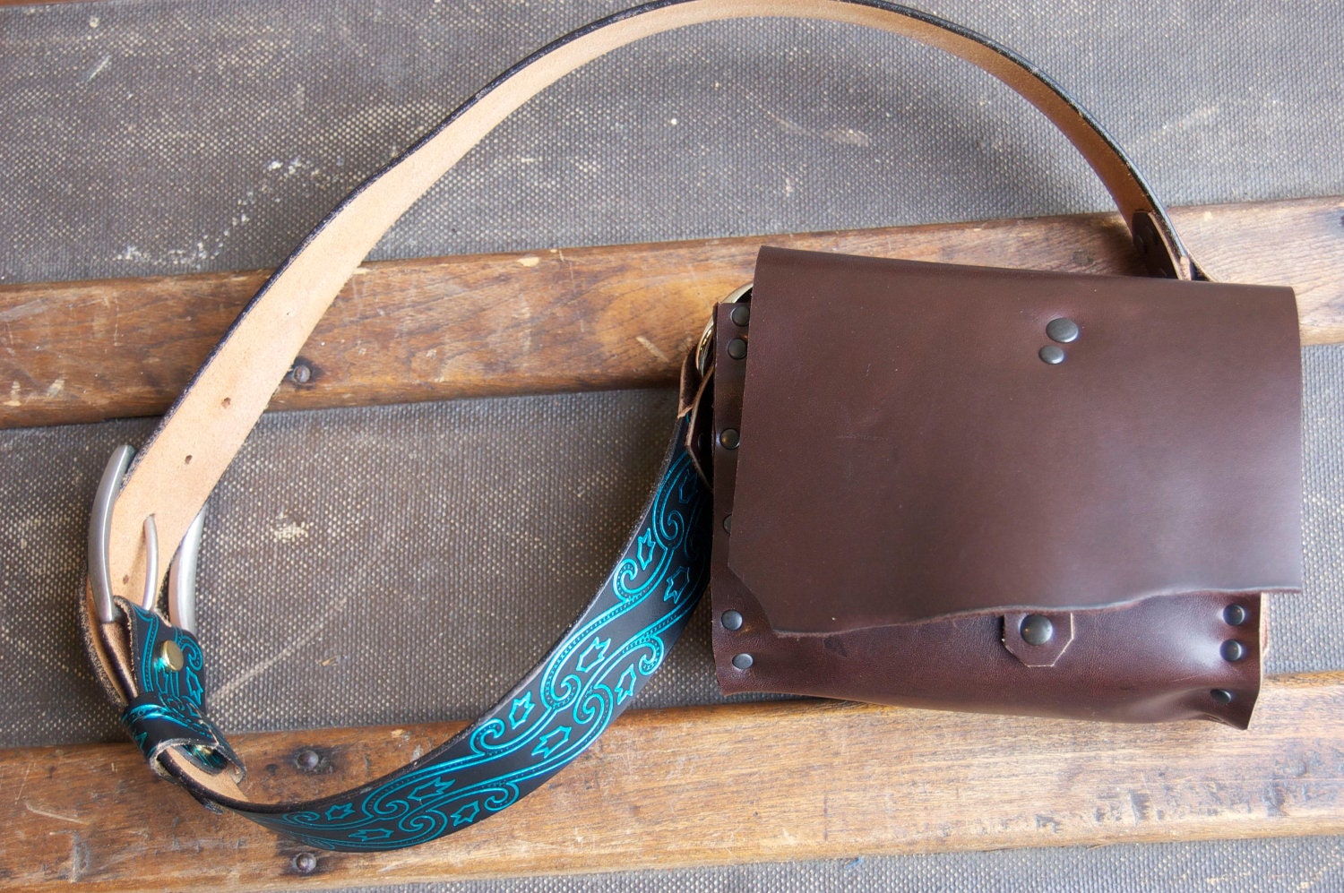 Mahogany Leather Festival Bag