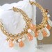 Dalila Earrings ... Milky Blue Aquamarine, Peach Moonstone, Ethiopian Opal, Andalusite, 14k gold filled hoop