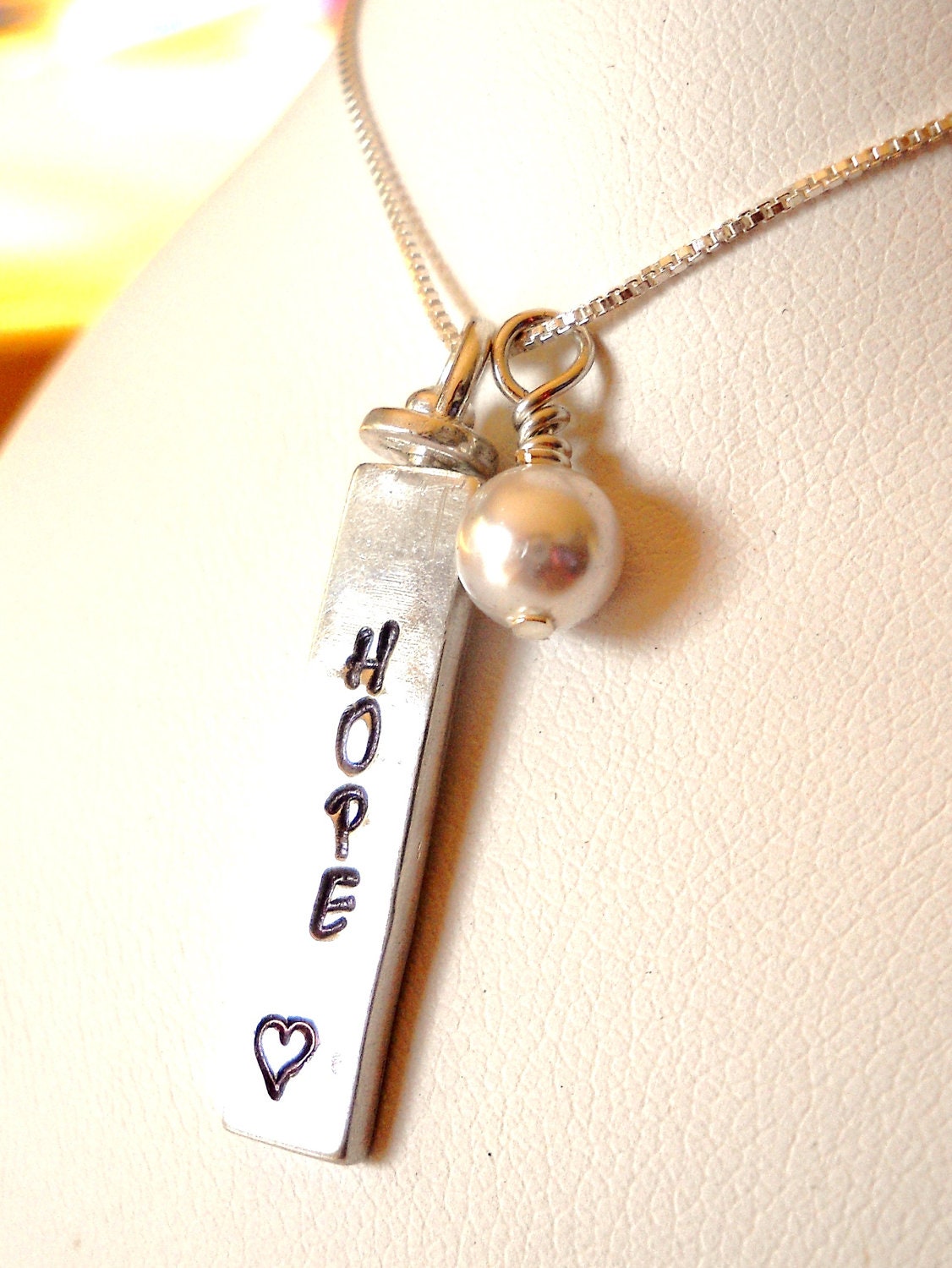 Hand Stamped Swivel Pendant - Any message or word possible - GREAT gift idea