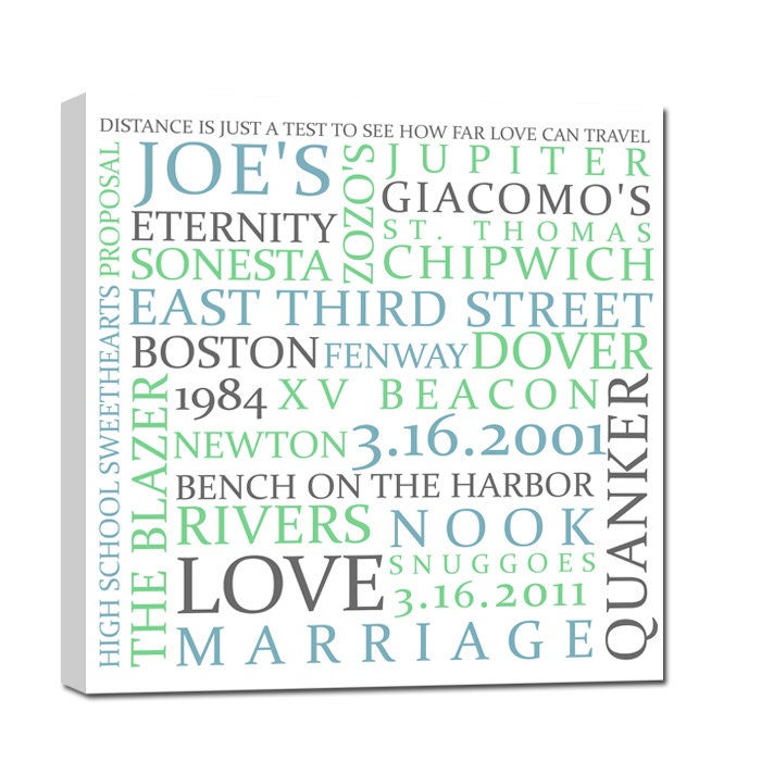 Customized Wedding Sign Typography "ELITE" Series Word Art Canvas art personalized Words and phrases wall art 30X40