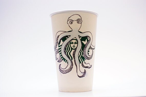 Octopus Doodled Starbucks Cup