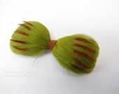 German Vintage goose Feather BOW - Parrot Green - Earrings, Sewing, Jewelry, Craft, Millinery, Headbands