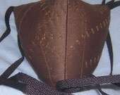 Renaissance Padded Brown Satin with Embroidered Stitches Codpiece with Ties