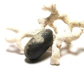 Beach Stone Jewelry Bead - Rare Vintage Sea Glass - 1800's antique Leland Slag - "Mood Pendant" by StoneMe