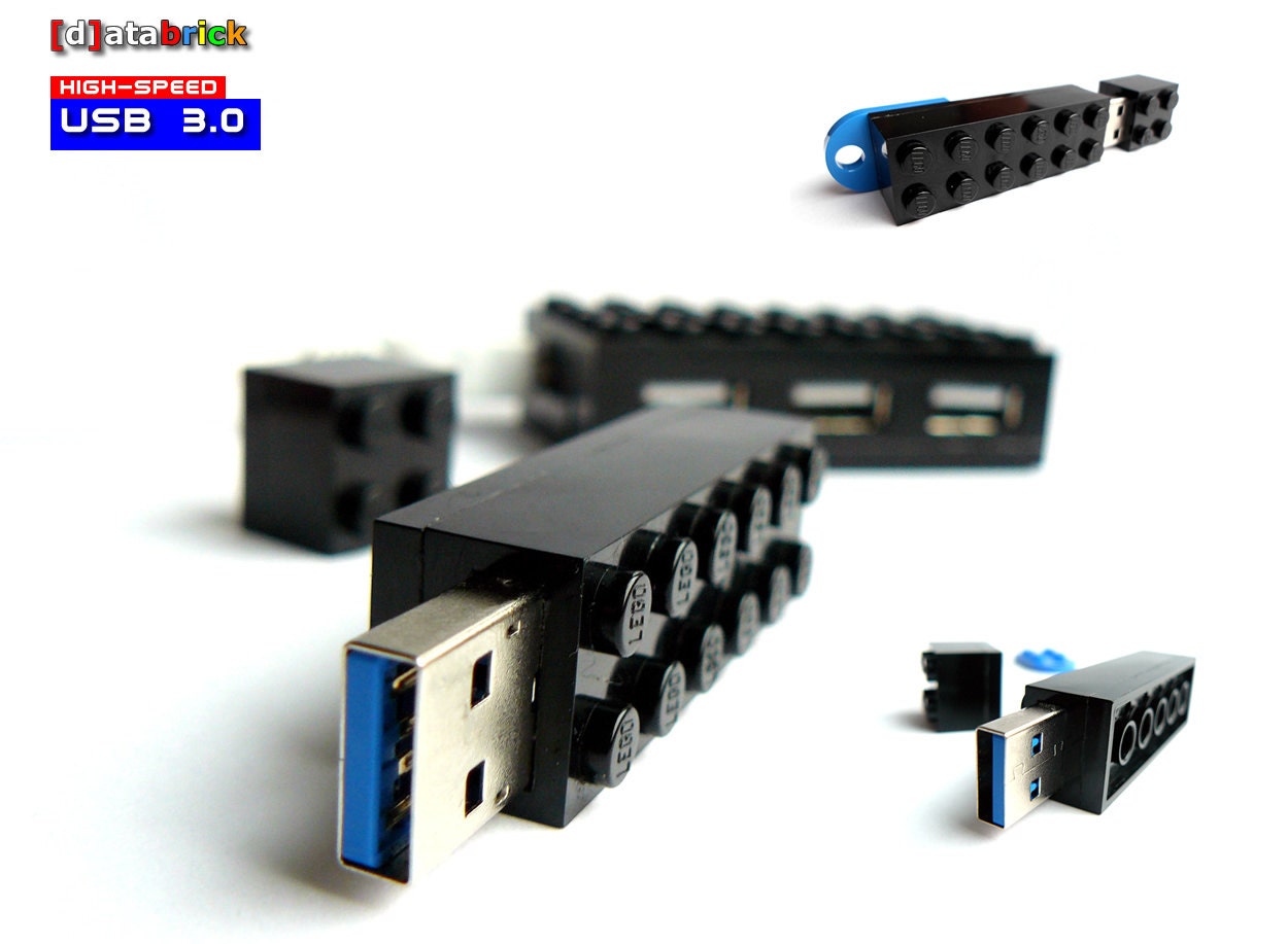 64 GB USB 3.0 Flash Drive in a original Lego 2x6 Brick in 5 available colours