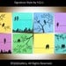 Contemporary  Landscape Handmade Painting Pastel Eight Squares Art Original Love Birds Trees "Mix and Match Suburban Birds"