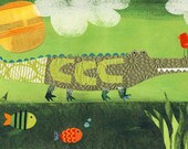 Collage Alligator 11x14