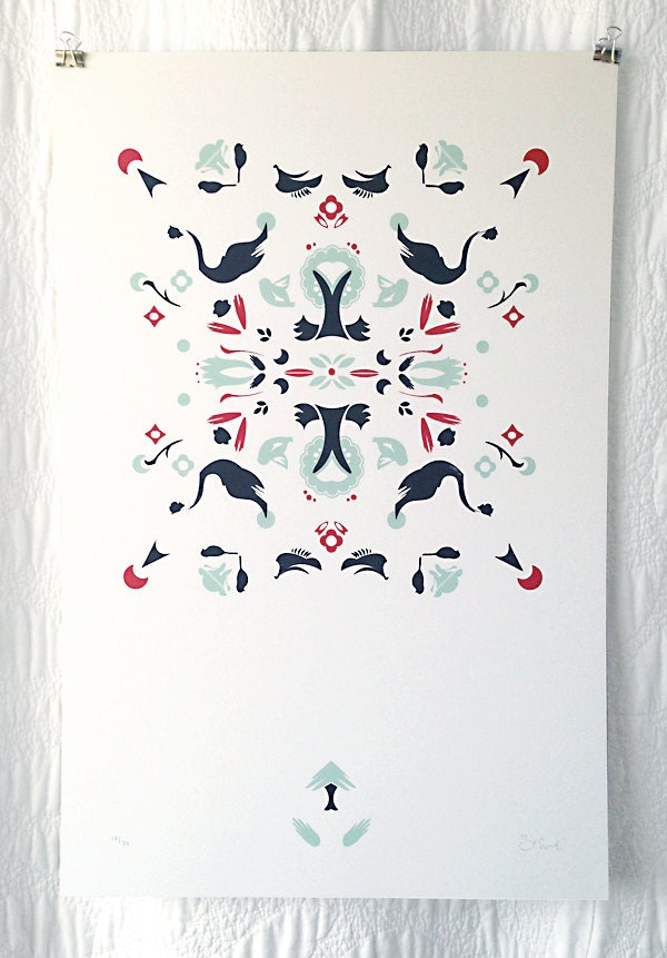 Swan Rorschach Screen Print
