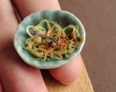 Dollhouse Miniature Food Crab Pasta