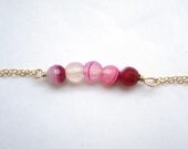 beaded agate and chain bracelet