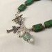 Irish Celtic Rosary Bracelet Chaplet Claddagh Green Bohemian Glass Prayer Beads