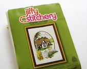 Vintage 1981 Jiffy Stitchery "Country Cottage" Kit