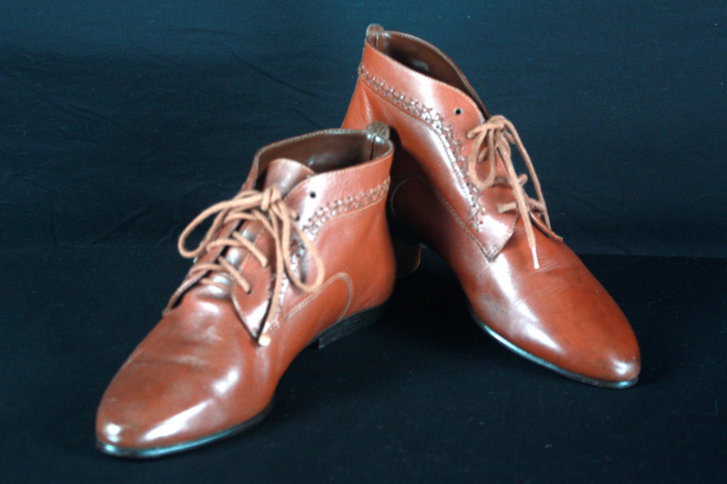 1980s Brown leather oxford lace-up shoe