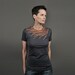 Womens T shirt, Spring Fashion - Peacock Feather - Bronze Copper Feather - Alternative Apparel Grey Tshirt