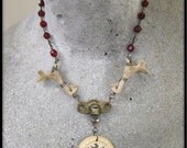 THE BARE BONES unique Vintage found object assemblage necklace