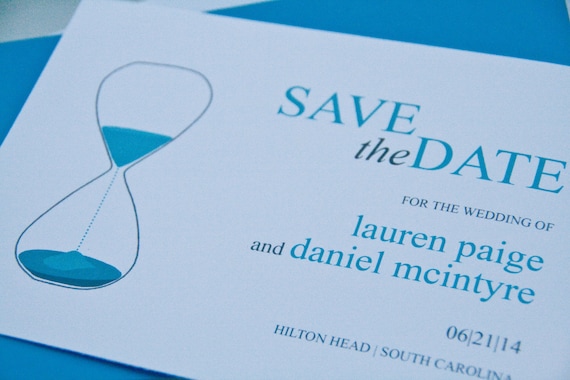 Modern Save the Date Wedding Hourglass Invitation Bridal Shower Invitation Set of 10 by Belleza e Luce Il_570xn