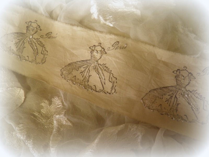 La Petite Dress - Paris Dress Distressed Hand Stamped German Glass Glitter Embellishment
