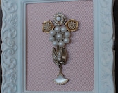 Framed Vintage Jewelry Flower