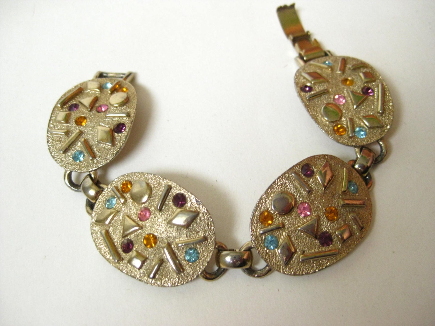 Vintage 60s Sarah Coventry Gold Rhinestone Bracelet