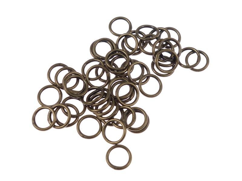50 Closed Jumprings 6mm 20 Gauge Antique Brass Jump Rings Soldered Shut 20 G Brass Oxide Findings Solid Brass (FSAB112)