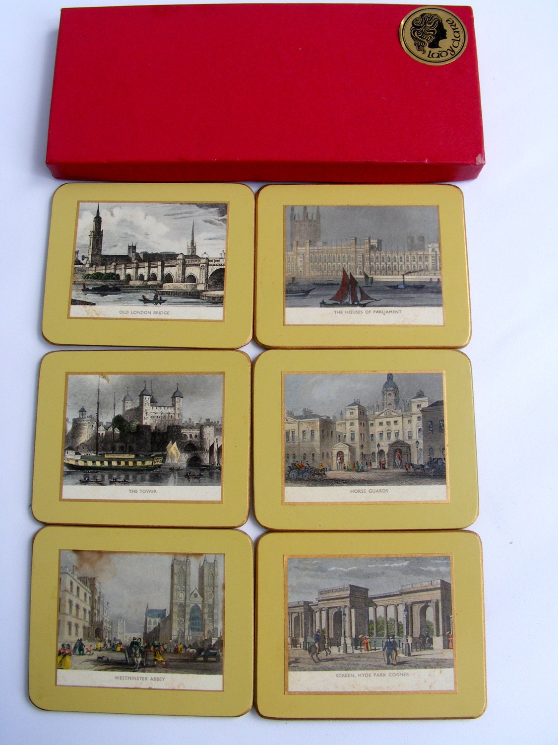 Set of 6 Lady Clare London Scenes Coasters Made in England