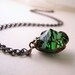 Green Turmaline necklace vintage Swarovksi crystal filgree