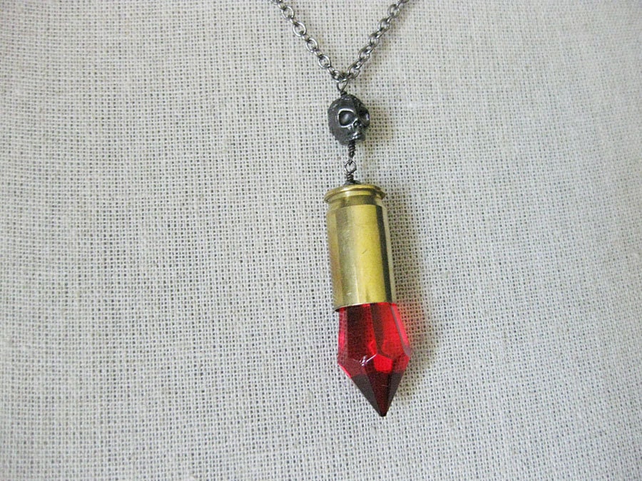 Dominia Necklace - Red and Brass