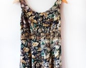 CIAO SUMMER SALE Tropical Mini Beaded Fringe Dress- Size Medium