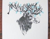 That Moose Thinks He's a Christmas Tree Art Print