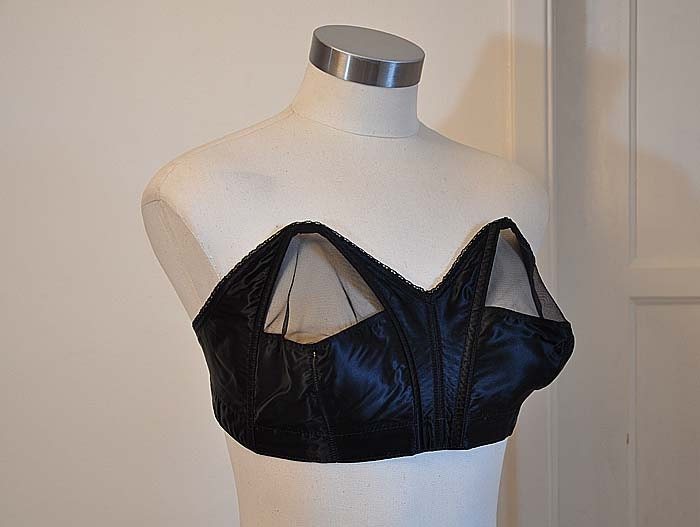 50s bra / 1950s Strapless Bullet Bra Sheer Pin Up Mad Men NOS