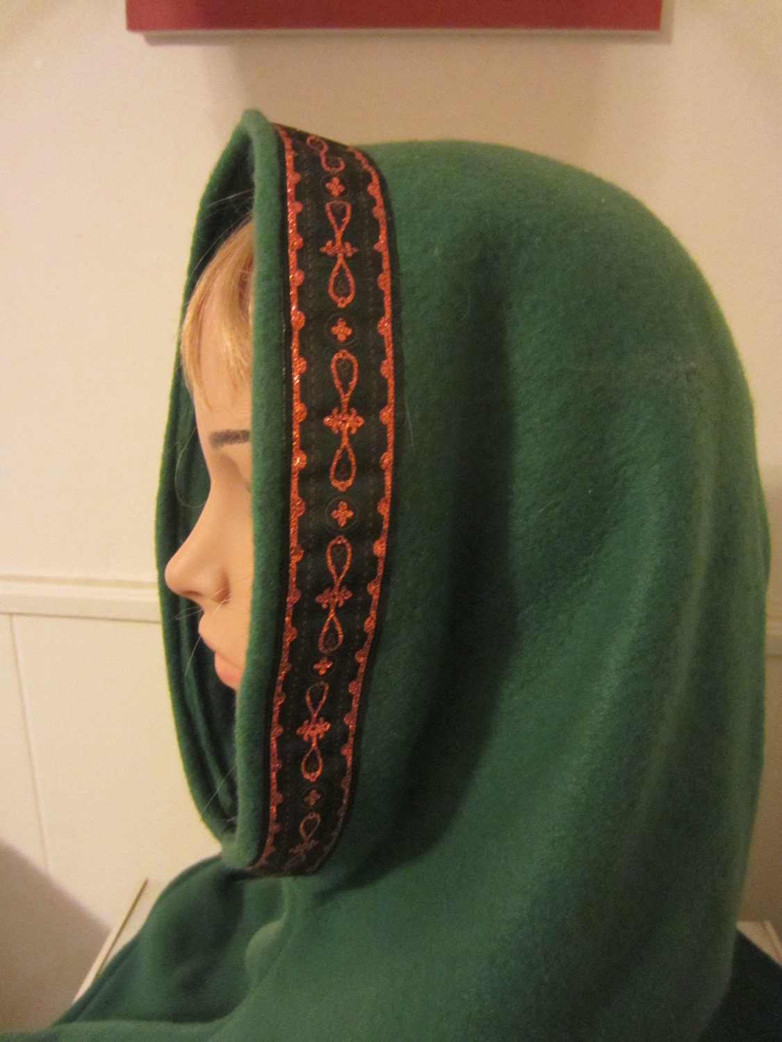 Custom Color Fleece Trimmed Hood Mantle SCA Medieval Renaissance Faire LARP