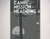 Camp Mission Meadows Tetherball Art Print, Chautauqua Lake Poster, Vacation Art Print Poster, Summer Camping Poster, Travel Art, 12x18 Print
