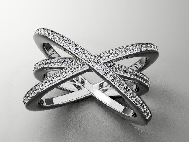 Sterling Silver Ring With 1 Point Diamonds Common Prong Inset Burst Pattern