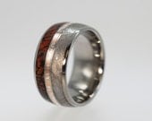 Dinosaur Bone Ring with Gibeon Meteorite and Mokume Gane Inlay - Very Rare and Unique - Signature Series