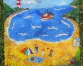 Summer Scene Felted  Waldorf Wallhanging