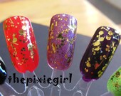 LUCKY POT of GOLD Shiny Gold Glitter Handmade Indie Top Coat Nail Polish Lacquer in Suspension Base 5mL Mini
