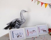 Personalised Name Plate - one of a kind, customised name plate, illustrated in water colour pen and ink