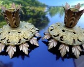 Vintage Candle Holders Brass Ornate Candleholders or Lamp Bases Mid Century Pair - Originally 45.00 Now 35.00