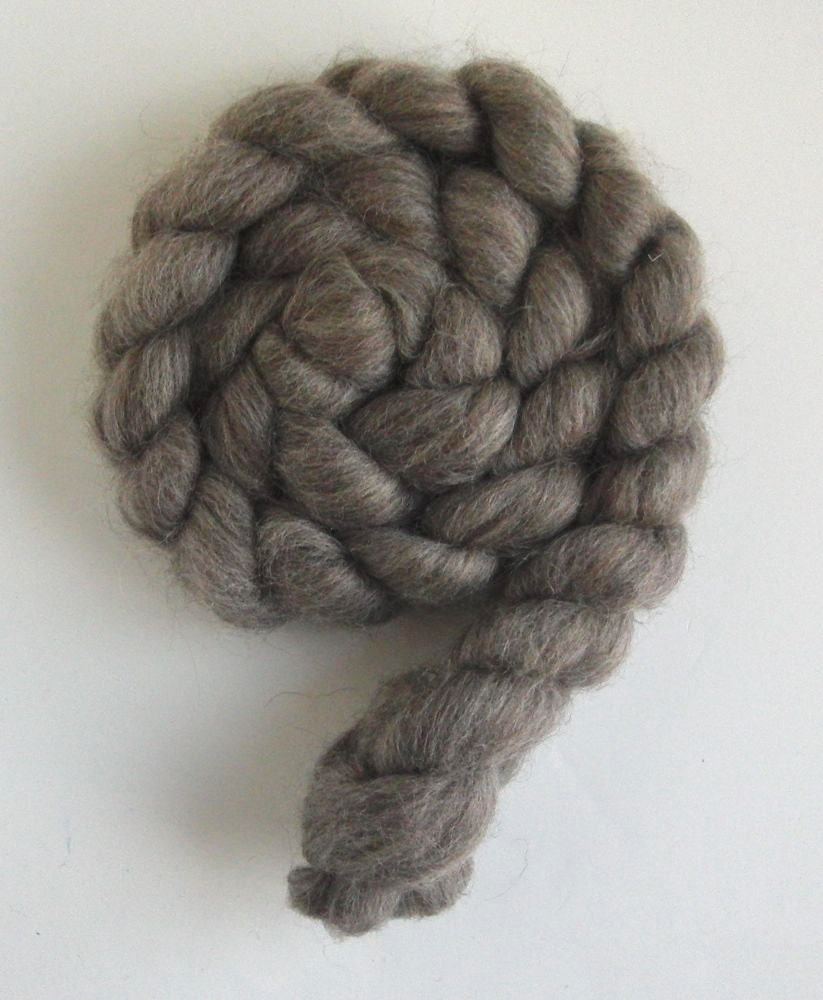 Brown BFL Blueface Leicester Roving - Undyed Spinning or Felting Fiber Fiber, 4 ounces