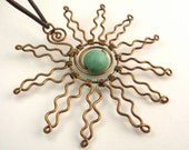 Turquoise Copper Sun Fire Necklace