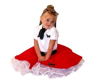 Complete Toddler 7 Pc Girls 50's Poodle Skirt Outfit sz 1-2-3 - Choose size/color