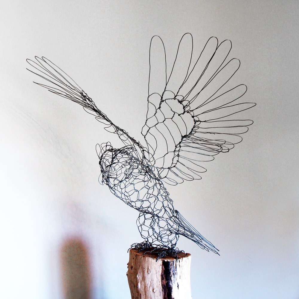 Great Horned Owl Wire Sculpture