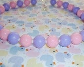 Pink and Lilac Chunky Gumball Bead Necklace
