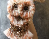 Vintage 1960s Look Hippie Woodstock Macrame Owl Handbag Purse Bag OOAK Handmade Made To Order