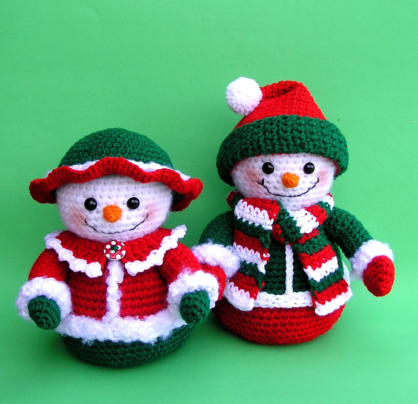 PDF Crochet Pattern Mr and Mrs WINTERS Snowmen