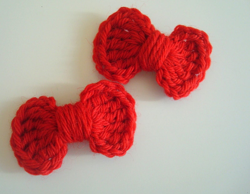 Mini Crochet Bow Hair Clips - Set of 2