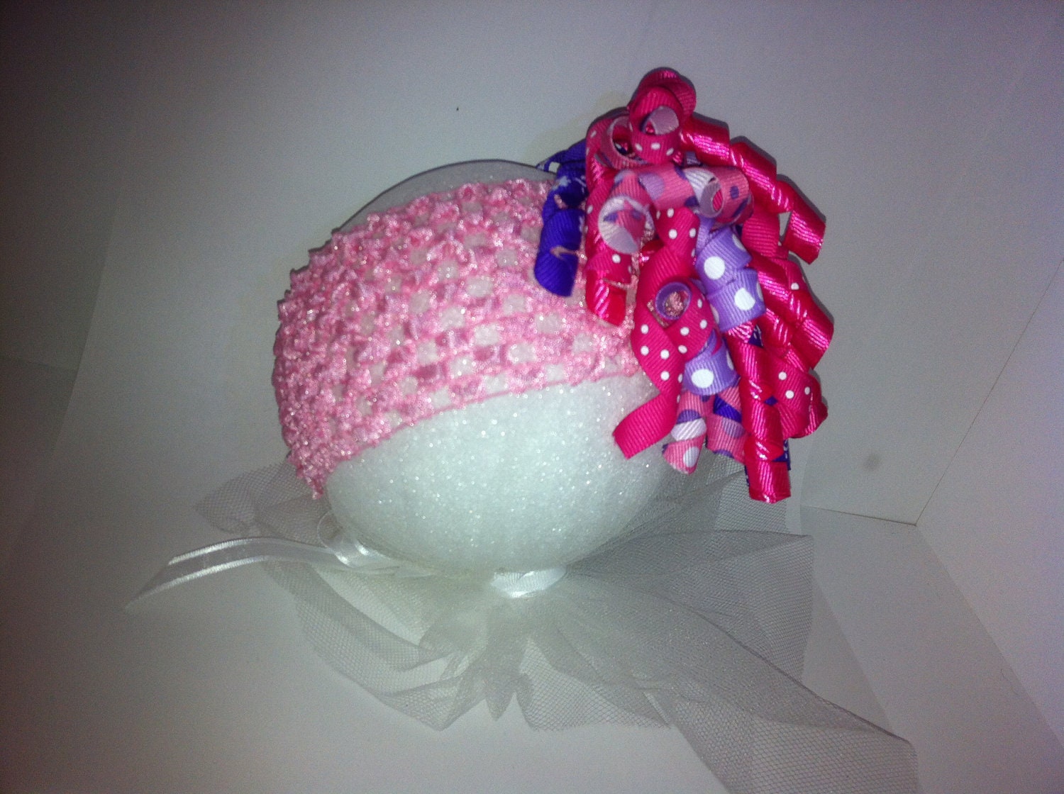 Boutique Pink and Purple Headband with Korker Bow - toddler and baby girl