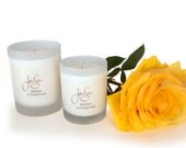 Handmade Amber Rose Soy Candle with Essential Oils, eco friendly, small 8  oz (227 grams)