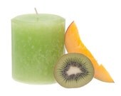 Handmade Kiwi Mango Scented Pillar Candle, 14 ounces (397 grams)