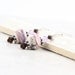 Lampwork Earrings Brown Crystal Lavender Lilac Mocha Mauve Cream
